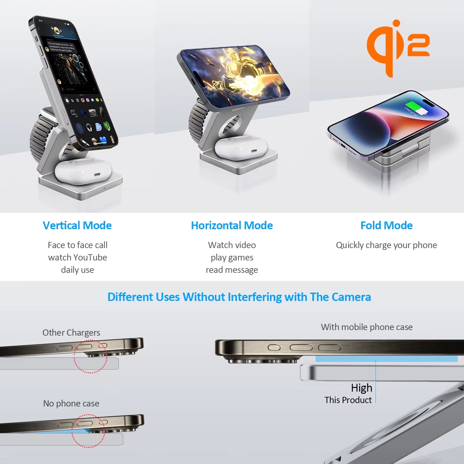 Qi2/Qi1 3 in 1 15W Magnetic Wireless Charger for Iphone 17 16 15 Fast Charging Folding for Apple Watch Airpods Wireless Charger